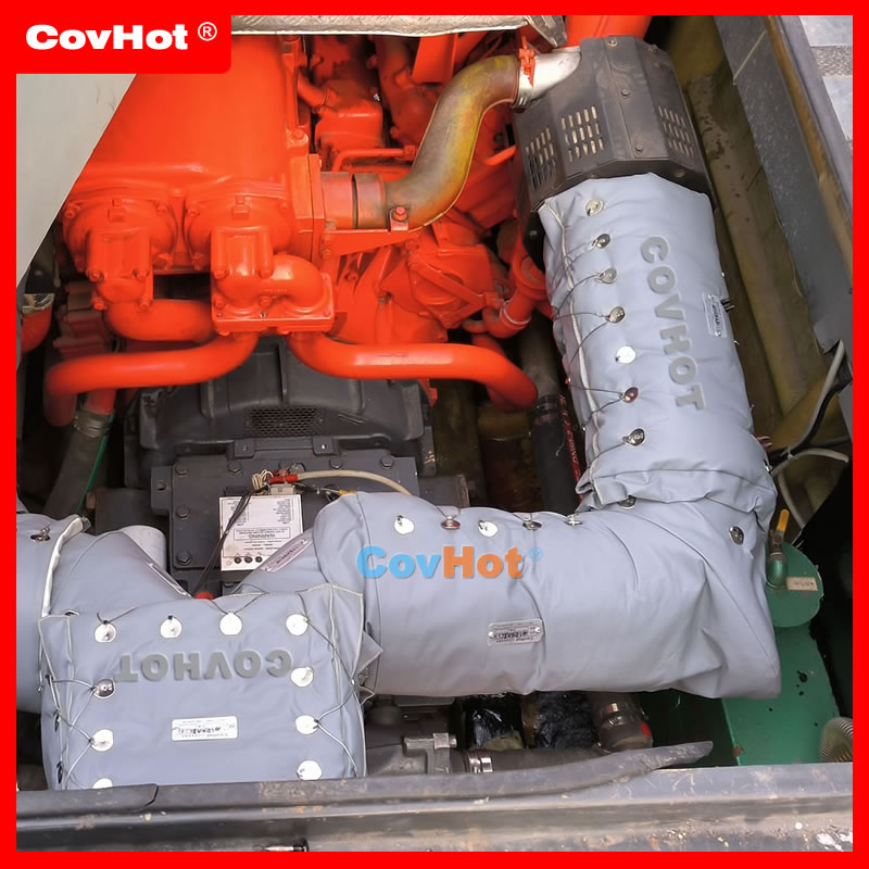 柔性排氣管排煙管絕熱套，工程車輛船舶火車發動機排氣系統防護罩